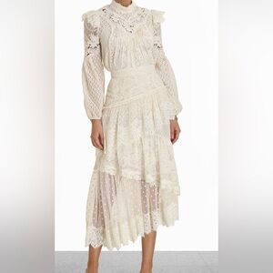 Zimmerman 2 piece ruffled, lace set-  skirt and shirt size 0